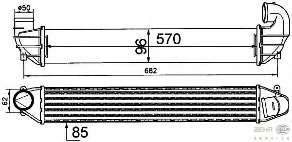 Интеркулер HELLA 8ML 376 911-411