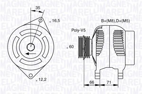 Генератор MAGNETI MARELLI 063321625010