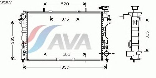 Радиатор, охлаждение двигателя AVA QUALITY COOLING CR2077