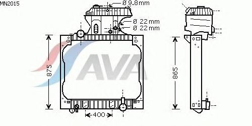Радиатор, охлаждение двигателя AVA QUALITY COOLING MN2015