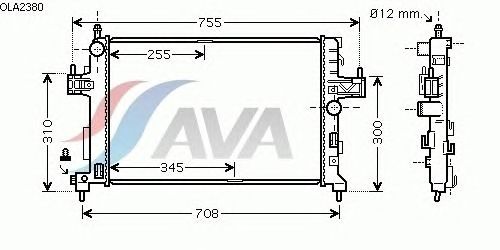 Радиатор, охлаждение двигателя AVA QUALITY COOLING OLA2380