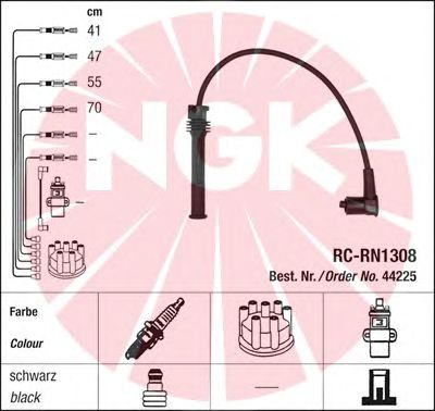 Комплект высоковольтных проводов NGK RCRN1308