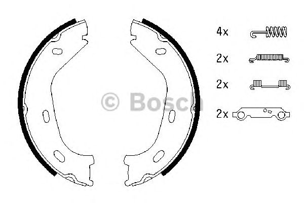 Тормозные колодки ручника BOSCH 0 986 487 542