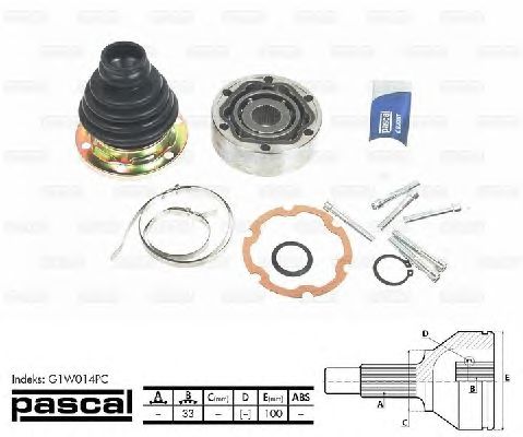 Комплект ШРУСов PASCAL G1W014PC