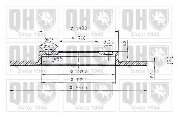 Гальмівний диск QUINTON HAZELL BDC3786