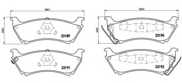 Тормозные колодки BREMBO P 50 040