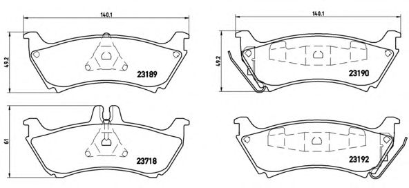 Тормозные колодки BREMBO P 50 044