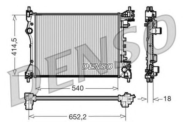 Радиатор, охлаждение двигателя DENSO DRM01005