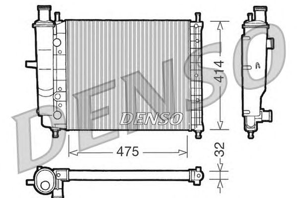 Радиатор, охлаждение двигателя DENSO DRM09028