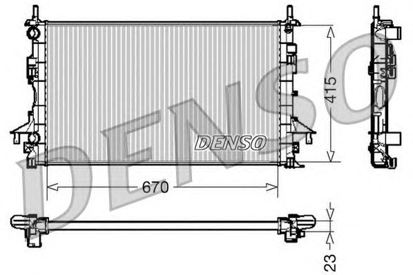 Радиатор, охлаждение двигателя DENSO DRM23083