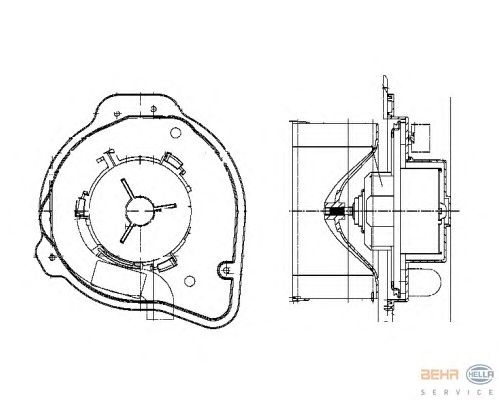 Вентилятор салона HELLA 8EW 009 159-281