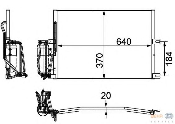 Радиатор кондиционера HELLA 8FC 351 036-031
