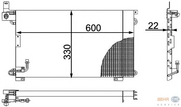 Радиатор кондиционера HELLA 8FC 351 036-521