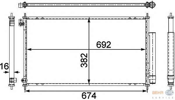 Радіатор кондиціонера HELLA 8FC 351 303-681