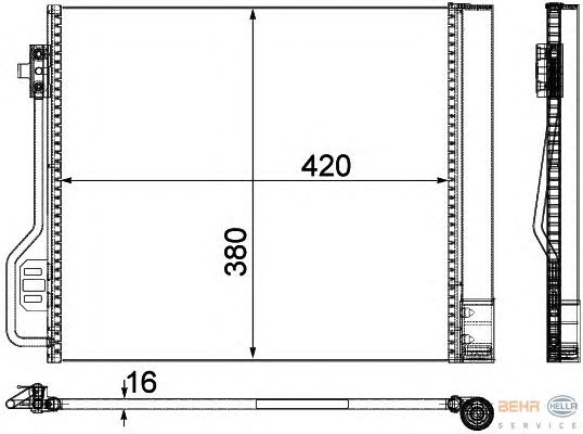 Радиатор кондиционера HELLA 8FC 351 304-291