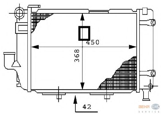 Радиатор, охлаждение двигателя HELLA 8MK 376 711-364 BEHR HELLA SERVICE Version ALTERNATIVE