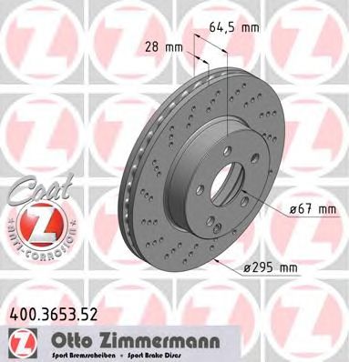 Гальмівний диск ZIMMERMANN 400.3653.52
