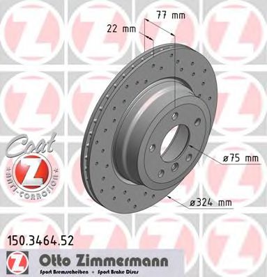 Гальмівний диск ZIMMERMANN 150.3464.52