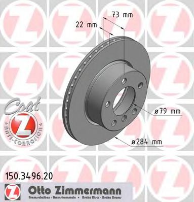 Гальмівний диск ZIMMERMANN 150.3496.20