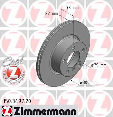 Гальмівний диск ZIMMERMANN 150.3497.20