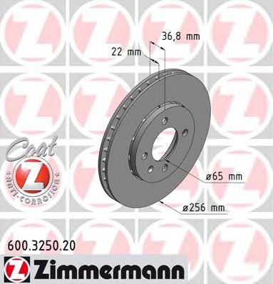 Гальмівний диск ZIMMERMANN 600.3250.20