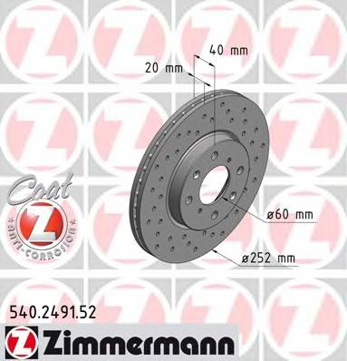 Гальмівний диск ZIMMERMANN 540.2491.52