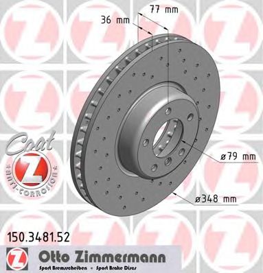 Гальмівний диск ZIMMERMANN 150.3481.52