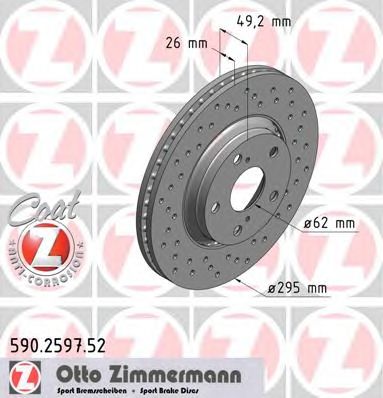 Гальмівний диск ZIMMERMANN 590.2597.52