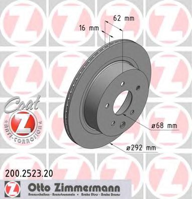 Гальмівний диск ZIMMERMANN 200.2523.20