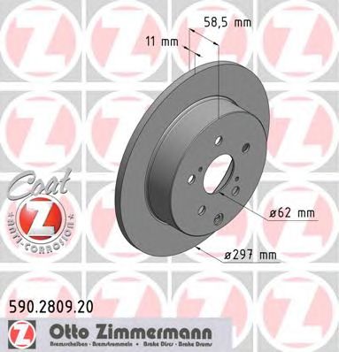 Гальмівний диск ZIMMERMANN 590.2809.20