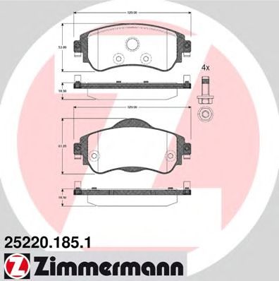 Тормозные колодки ZIMMERMANN 25220.185.1