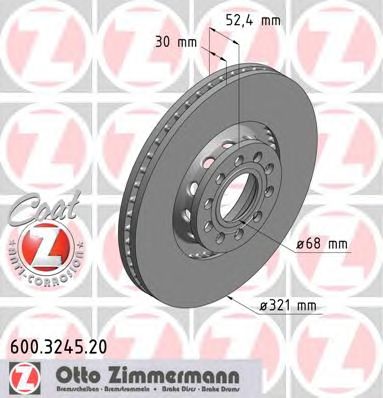 Гальмівний диск ZIMMERMANN 600.3245.20