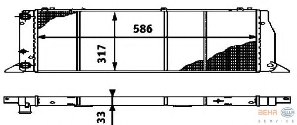 Радиатор, охлаждение двигателя HELLA 8MK 376 714-571