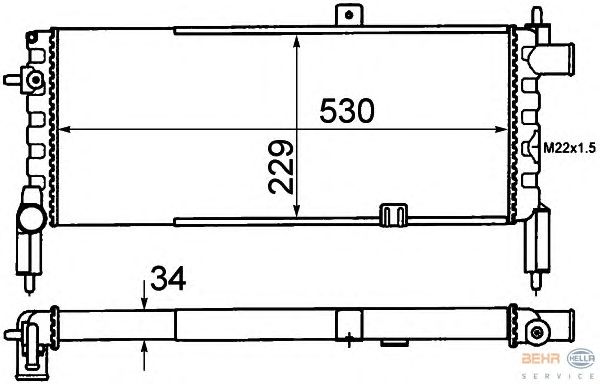 Радиатор, охлаждение двигателя HELLA 8MK 376 715-761