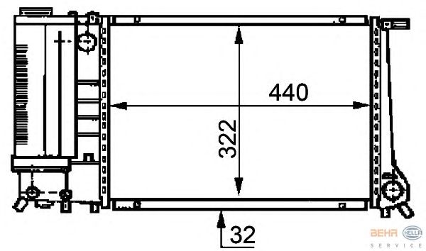 Радиатор, охлаждение двигателя HELLA 8MK 376 717-461