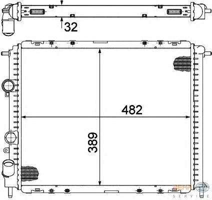 Радиатор, охлаждение двигателя HELLA 8MK 376 717-794
