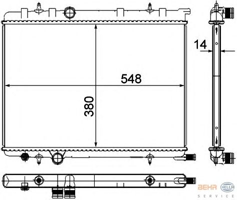 Радиатор, охлаждение двигателя HELLA 8MK 376 718-051