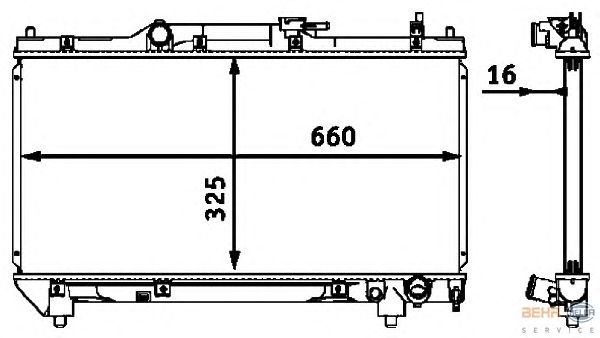 Радиатор, охлаждение двигателя HELLA 8MK 376 718-481