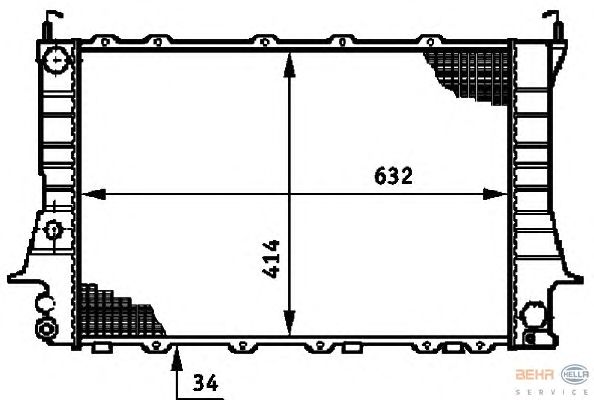 Радиатор, охлаждение двигателя HELLA 8MK 376 719-351
