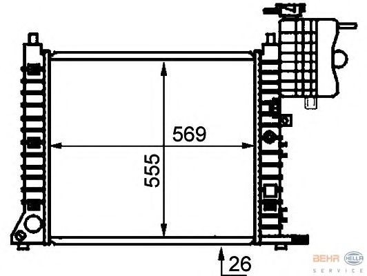 Радиатор, охлаждение двигателя HELLA 8MK 376 721-381
