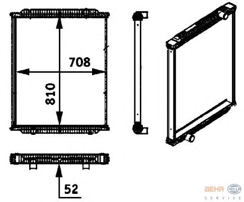 Радиатор, охлаждение двигателя HELLA 8MK 376 722-241