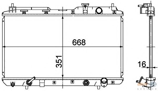Радиатор, охлаждение двигателя HELLA 8MK 376 724-531