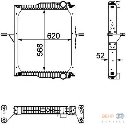 Радиатор, охлаждение двигателя HELLA 8MK 376 733-731