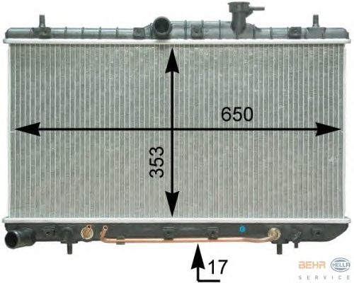 Радиатор, охлаждение двигателя HELLA 8MK 376 762-771