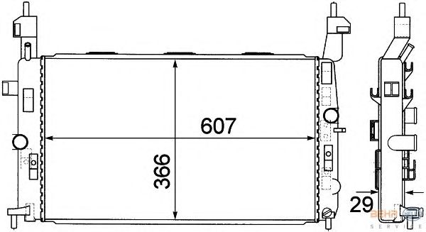Радиатор, охлаждение двигателя HELLA 8MK 376 771-221