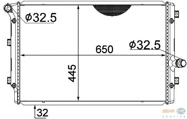 Радиатор, охлаждение двигателя HELLA 8MK 376 774-044 BEHR HELLA SERVICE Version ALTERNATIVE