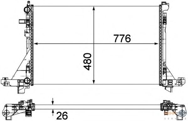 Радиатор, охлаждение двигателя HELLA 8MK 376 787-431