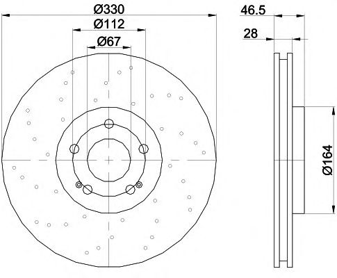 Тормозной диск HELLA 8DD 355 109-411 PRO