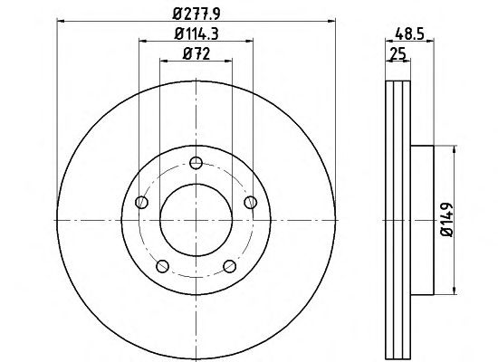 Тормозной диск HELLA 8DD 355 110-881 PRO