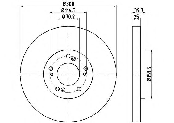 Тормозной диск HELLA 8DD 355 115-561 PRO